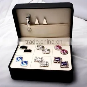 High Quality and Fashion Custom Logo Engraved Cufflink and Tie Clip Box thumbnail-1