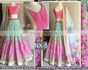 Jaunty Hot Pink Georgette Designer Lehenga Choli/Shop Latest Lehenga Style Sarees thumbnail-3