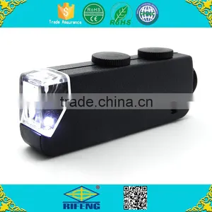 Brand New Mini Lens 60X-100X Pocket Magnifier Microscope With Led Light thumbnail-1