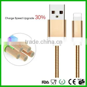 Newest Spring Metal Mobile Phone Usb Charger Data Cable for Iphone thumbnail-4