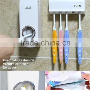 Toothpaste Dispenser Wall Mounted Automatic Toothpaste Squeezer Toilet Brush Holder Hands Free Dust-proof Toothpaste Squeezer thumbnail-2