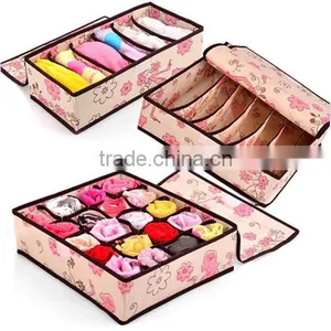 Laminated Nonwoven Floral Print Bra Organizer Set With 3 Pcs (BMZ009) thumbnail-1