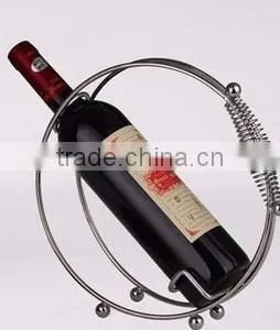 Antique Moon-shape Chromed Plating Iron Wine Rack Storage Shelf thumbnail-3