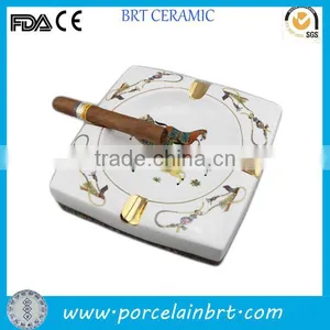 Fashional Ceramic Square Ashtray With Horse Design thumbnail-1