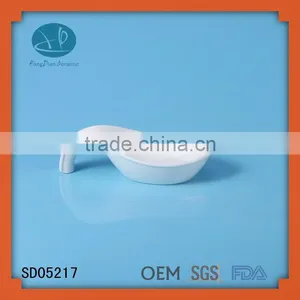 White Ceramic Spoon for Sauce,chopstick Spoon,ceramic Spoon Rest, Ceramic Seasoning Sauce Dish Wholesale thumbnail-1
