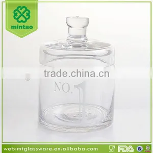 Set of 3 Hand Made Clear Glass Jar/customized Decal Glass Jar thumbnail-4