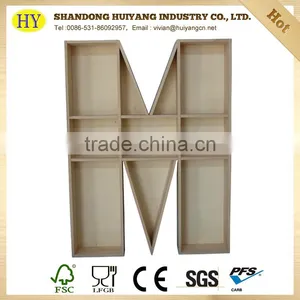 Letter M Shaped Wall Hanging Wooden Box Hanger With Divider thumbnail-1