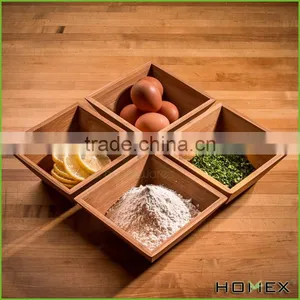Square Bamboo Serving Bowl/ Salad Bowl/ Rice Bowl Homex-BSCI thumbnail-1