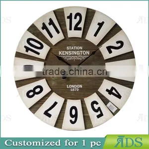Recycled Round Black Metal Vintage Wall Clock Factory Sell thumbnail-1