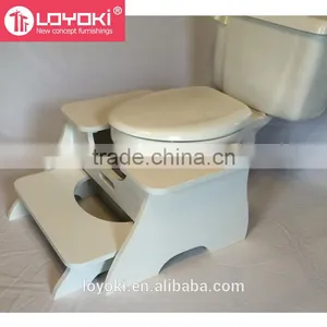 Potty Step Stool Nesting Poop Stoop Set - High Poop Stoop Full-Squat Stool and Low Platform Poop Stoop Foot Stool thumbnail-2