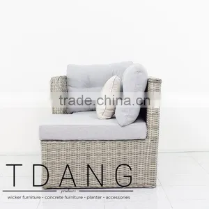 Dreux Right Hand Outdoor Bench - Vietnam Poly Rattan - Wicker Furniture thumbnail-3