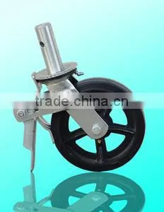 The Best Possible Price Sold Mold on Rubber 6" 8" x 2" Locking Polyurethane Wheel Swivel Scaffold Scaffolding Casters thumbnail-1