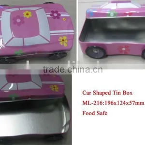 Tin Car Box With 4 Wheels, Car Tin thumbnail-1