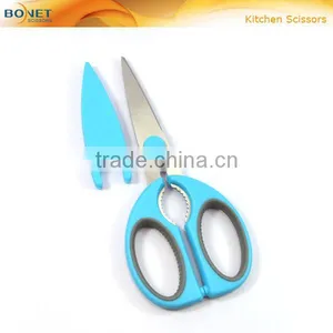 SKI0008 LFGB Certificated 8-1/4" Soft Handle Best Quality Kitchen Scissors With Safety Cover thumbnail-1