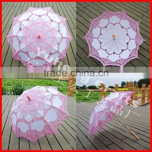 Handmade Pink Lace Umbrella for Wedding/gift/decoration thumbnail-1