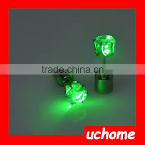 UCHOME Unisex Glowing Ear Stud Novelty Gifts Lot Flash LED Glowing Light Up Change Colour Earrings Studs Dance Party Gift thumbnail-4