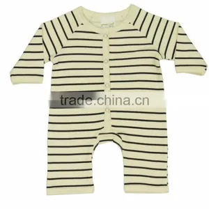 Organic Cotton New Design Baby Lace Rompers and 100% Soft Black Stripes Romper for Babies With Baby Infant Hooded Rompers thumbnail-1
