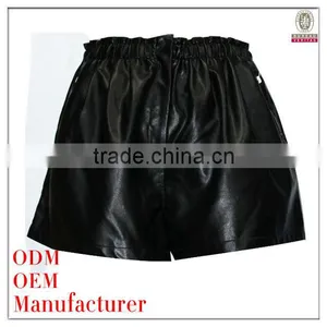 Sexy Lady Fancy Black Leather Puffy Shiny Shorts thumbnail-1