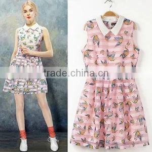 HD-D204 Elegant Fashion Ladies Pink Princess Organza Dress/woman Dress thumbnail-1