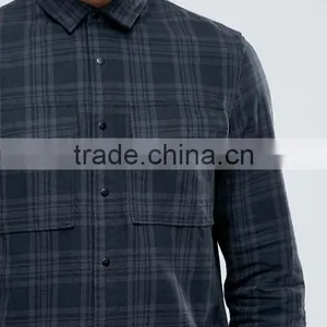 Long Sleeve Point Collar Two Chest Pocket Mens Pre-Shrunk 100% Cotton Breathable Comfort Fit Casual Check Shirts thumbnail-3