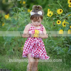 2017 Wholesale Lovely Plaid Kids Clothes New Fashion Party Frocks Designs Children Girl Dress thumbnail-4