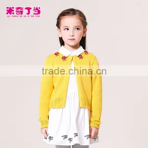 Girl Fancy Crocheted Cardigan Sweater Hand Knit Sweater Designs for Kids Children's Clothing thumbnail-2