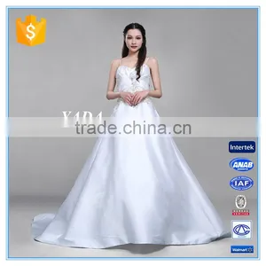 Custom Made Spaghetti Strap Douppioni Hand Embroidery and Beaded A Line Wedding Dress thumbnail-1