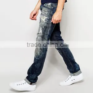New Model Jeans Pants Ripped Hip-hop Stylish Jeans Casual Wear for Men thumbnail-4