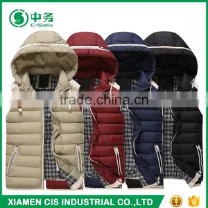 New Item European Style Slim Fit Lightweight Mens Cotton Down Vest for Winter thumbnail-1