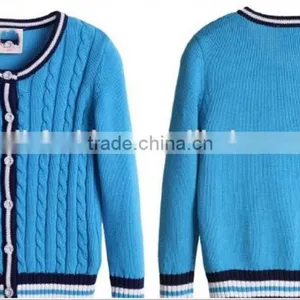 Wholesale Custom Handmade Child Children's Cable Knit Cardigan thumbnail-3