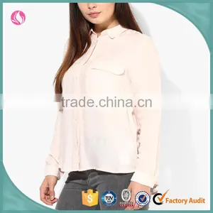 Woman Shirt Chiffon Breathable Pink Blouse Latest Shirt Designs For Women thumbnail-3