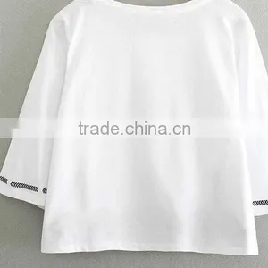 HIGH QUALITY EMBROIDERY PATTERN WOMEN CASUAL SHIRTS thumbnail-2