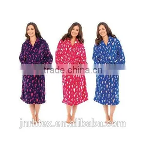 100% Cotton Quilted Velour Hooded Bathrobe thumbnail-3