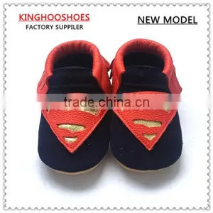 Superman Cow Leather Soft Sole Genuine Leather Baby Boys Shoes thumbnail-1