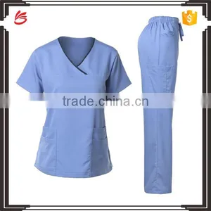 OEM Cotton Polyester Medical Scrubs China Plain Solid Hospital Uniform thumbnail-2