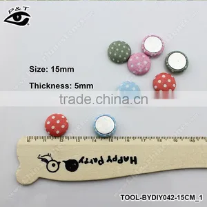 15mm Semicircle Polka-dot Printing Covered Buttons Flatback Fabric Button Accessories for Craft thumbnail-1