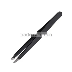 2016 High Quality Lowest Price Black High Quality Stainless Steel Slanted Tip Eyebrow Tweezer Hair Removal Makeup Clip Tool thumbnail-4