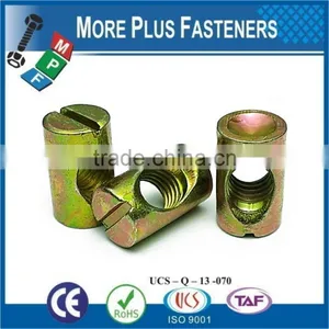 Made in Taiwan Stainless Steel Zinc Plated Solid Brass Cross Dowel Nut thumbnail-1