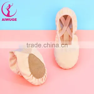 Canvas Soft Sole Dance Shoes Antislip Leather Canvas Split Sole Ballet Shoes thumbnail-1