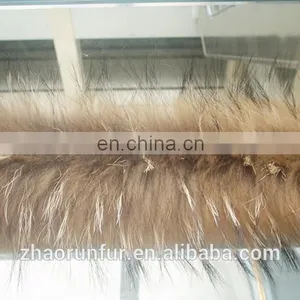 Real Raccoon Fur Strip and Raccoon Fur Trim for Garment thumbnail-5