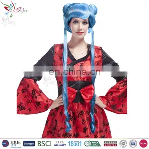 Hot Sale Cosplay Party Synthetic Fibre Pink Blue Ponytail Wig thumbnail-2