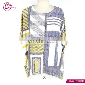 Customizable Checked Casual Print Fat Women Latest Blouse thumbnail-1