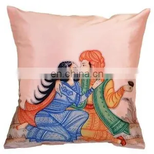 New Style Customize Lali Prints Mugal Couple Digital Printed Cushion Cover Throw Pillow thumbnail-1