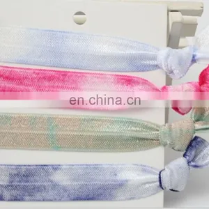 Tie Dying Fold Over Elastic Hair Ties thumbnail-1