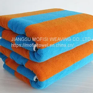 Blue and Orange Color Stripe 100% Cotton Beach Pool Towel thumbnail-2