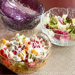 Irregularity Colored Hammer Eye Pattern Glass Bowl/Plate/Dish With 2 Size Optional thumbnail-1