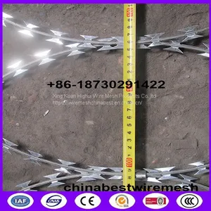 450mm Coil Diameter BTO-22 Razor Wire Flat Wrap Coils On Fence Top thumbnail-3