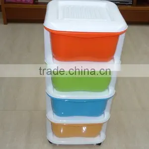 5 Tier Removable Plastic Storage Drawer or Cabinet With Wheels thumbnail-2