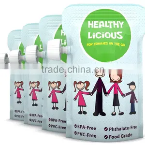 China Made Plastic Foil Laminated Resealable Stand up Pouch With Corner Spout for Baby Food thumbnail-3