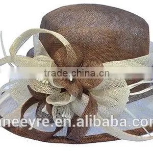 Elegant Plain Sinamay Hat Feather Wedding Party Hat thumbnail-4